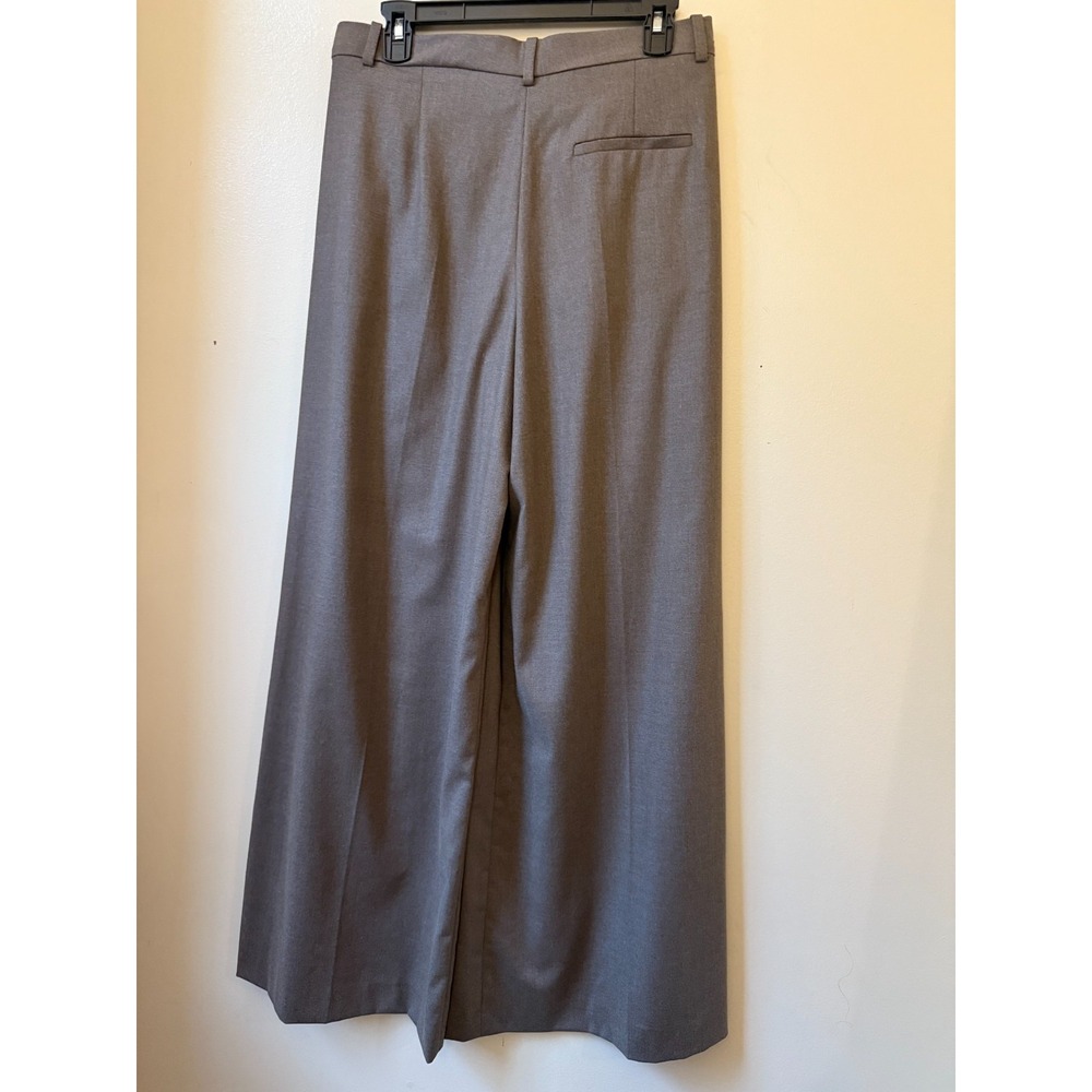 Zara Wide Leg Trousers in Taupe Brown - Picture 6 of 9